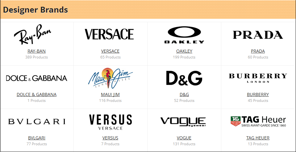 Mens glasses store brands list